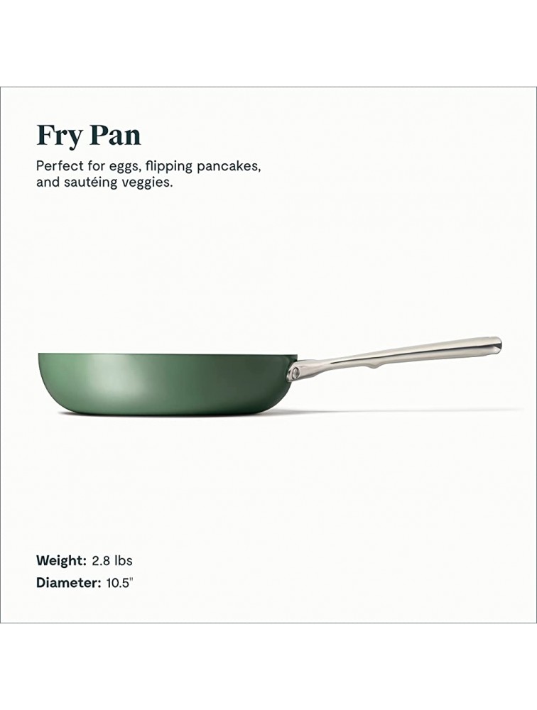 Caraway Nonstick Ceramic Frying Pan 2.7 qt 10.5 Non Toxic PTFE & PFOA Free Oven Safe & Compatible with All Stovetops Gas Electric & Induction Sage - BNYXG0A72
