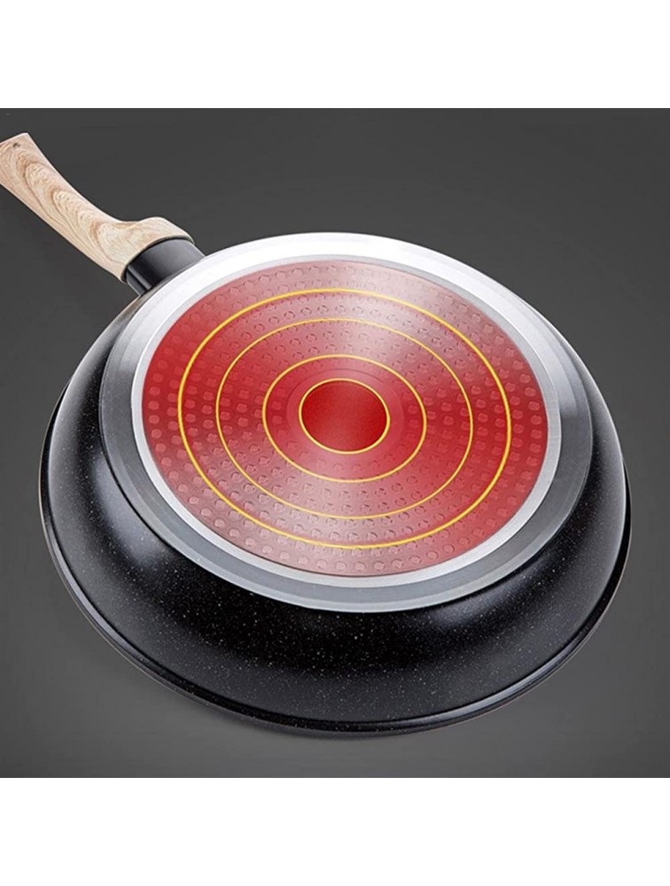 Chef's Pans Wooden Handle Frying Pan Maifan Saucepan Non-stick Pan Cooking Pot Tray Wok Marble Stone Anti-die Casting Pan Dishwasher Color : 24cm - B89FLGNA9