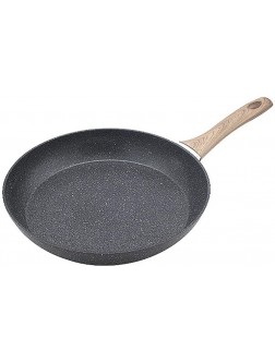 Chef's Pans Wooden Handle Frying Pan Maifan Saucepan Non-stick Pan Cooking Pot Tray Wok Marble Stone Anti-die Casting Pan Dishwasher Color : 24cm - B89FLGNA9