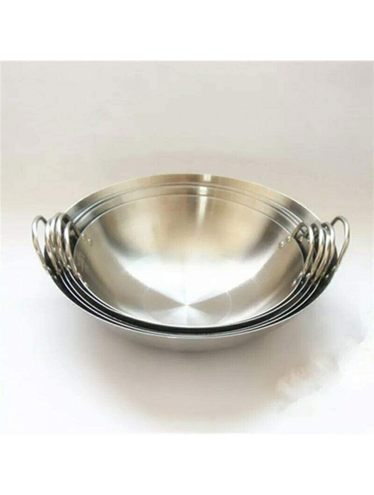 LSLANID Stainless steel Non coating Gas induction Cooker cooking pot stew pot Manual cookware fry pan handmade Restaurant chef hotel Size : 34CM - BXTYXWV3C