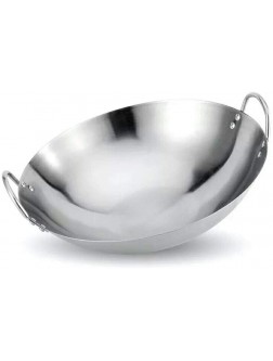 LSLANID Stainless steel Non coating Gas induction Cooker cooking pot stew pot Manual cookware fry pan handmade Restaurant chef hotel Size : 34CM - BXTYXWV3C