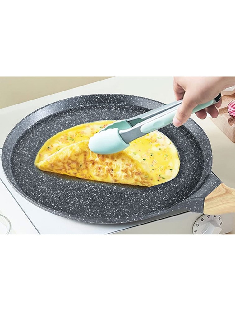 LTJX Frying Pan Non-Stick 10Cm Omelette Pan Chef Skillet with Wooden Handle Compatible with Electric Induction and Gas Stoves - BOGEDE1UF