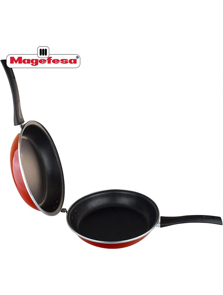 MAGEFESA FRITTATA FRYING PAN. Double layer non-stick frying pan vitrified steel compatible with all types of fire including induction Dishwasher safe Ergonomic handle 9,4” RED - B7CDSIE0D