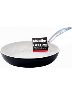 Mueller 8-Inch Fry Pan No PFOA or APEO Heavy Duty Non-Stick German Stone Coating Cookware Aluminum Body Even Heat Distribution EverCool Stainless Steel Handle Black - B4BO7JKSK
