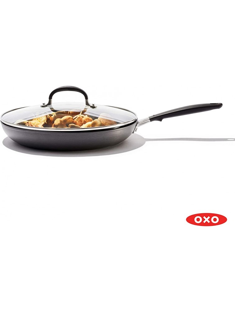 OXO Good Grips Hard Anodized PFOA-Free Nonstick 12 Frying Pan Skillet with Lid Black - B4WNU891I