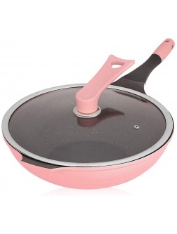 Pan Nonstick Thermo-Spot Heat Indicator Dishwasher Safe Inch Fry Pan Cookware Non-Stick Deep Sauté Chef Pan Dishwasher Safe Scratch Resistant with Easy Food Release Interior Silicone Handle and Eve - BCURNBWON