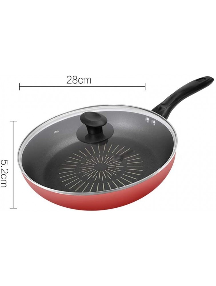 Pot Pan Wok Frying Pans with Glass Lid Nonstick Saute Pan Chef's pan Omelet Pans for All Stove Tops Stay-Cool Handle Cooking Cookware Color : Red - B09E8U8QK