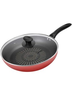 Pot Pan Wok Frying Pans with Glass Lid Nonstick Saute Pan Chef's pan Omelet Pans for All Stove Tops Stay-Cool Handle Cooking Cookware Color : Red - B09E8U8QK
