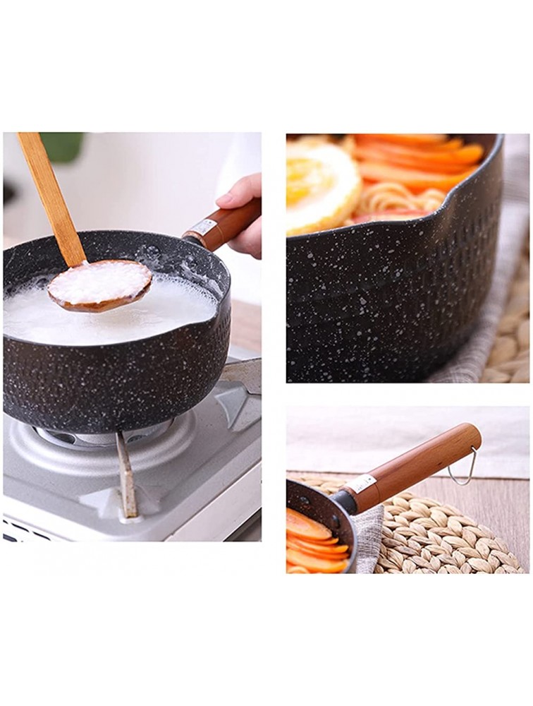 SHUOG 18 20CM Maifan Stone Soup Pot Wooden Handle Milk Pot Non-stick Wok Kitchen Frying Pans Multi-purpose Universal Pan Chef's Pans Color : 18cm - BJJ0L2EXA