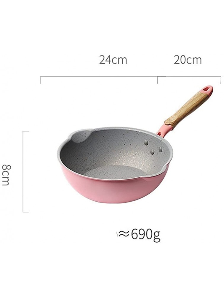 SHUOG 24cm 28cm Nonstick Wok Frying Pan Multifunction Deep Cooking Pots With Glass Cover Suit Fit For Gas Cooker And Induction Cookware Chef's Pans Color : 24cm with lid - BJF204WE9