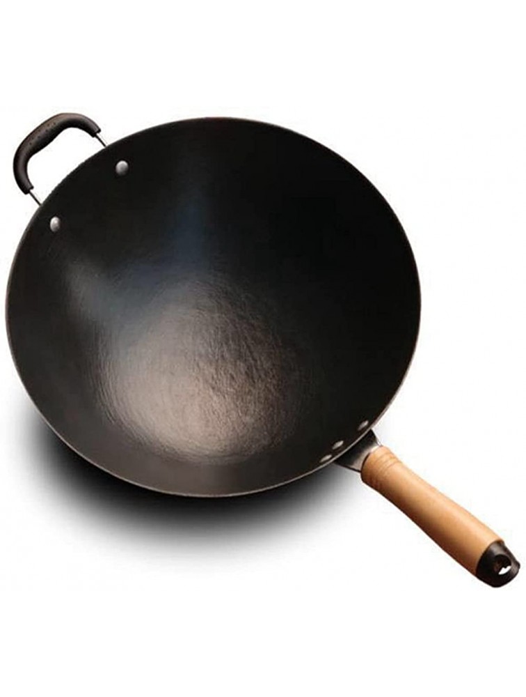 SHUOG Cast Iron Wok Home Uncoated Manual Non-stick Pan Round Bottom Induction Cooker Gas Stove Wok Frying Pan Cooking Non Stick Pan Chef's Pans Color : 32 cm without cover - BSMH39P48