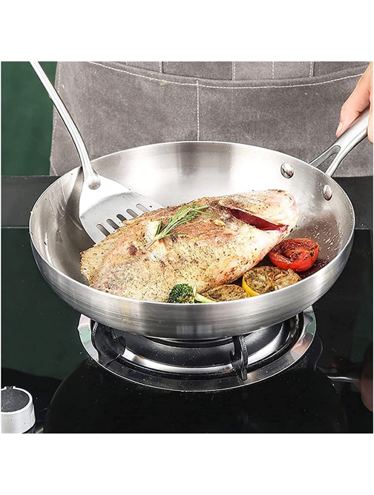 SHUOG Frying Pan,Stainless Steel Frying Pot 28 30cm Uncoated Household Wok Suitable Fit For Induction And Gas Hobs,Heat-Resistant Handle Chef's Pans Color : 28cm - BVO8TTCGW