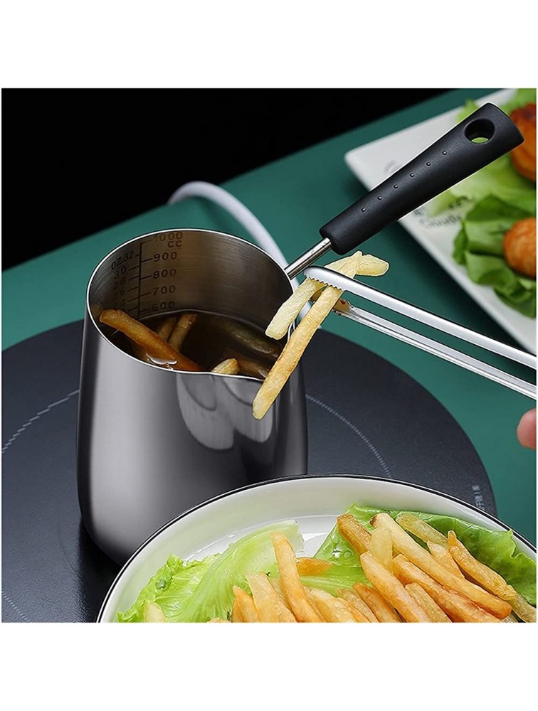 SHUOG Mini Frying Pot With Scale 18 8 Stainless Steel Frying Pan FitFor Kids French Fries Chicken Cooking Pan Kitchen Cookware Chef's Pans Color : Frying Pot Set A - BLP1V42AR