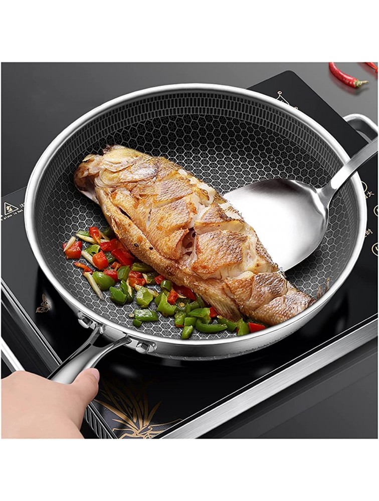 SHUOG Schnesland Stainless Steel Frying Pans Non-stick Uncoated Skillet Wok Pan Chef's Pans Color : Stainless steel Sheet Size : 28cm - BXIIXNH74