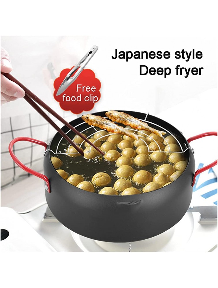 SHUOG Stainless Steel Tempura Deep Fryer Pot Non Stick Frying Pan Hot Soup Ramen Pot Cooking Pots Japanese Cookware Kitchen Utensils Chef's Pans Color : 20cm - BBP4NQAG2