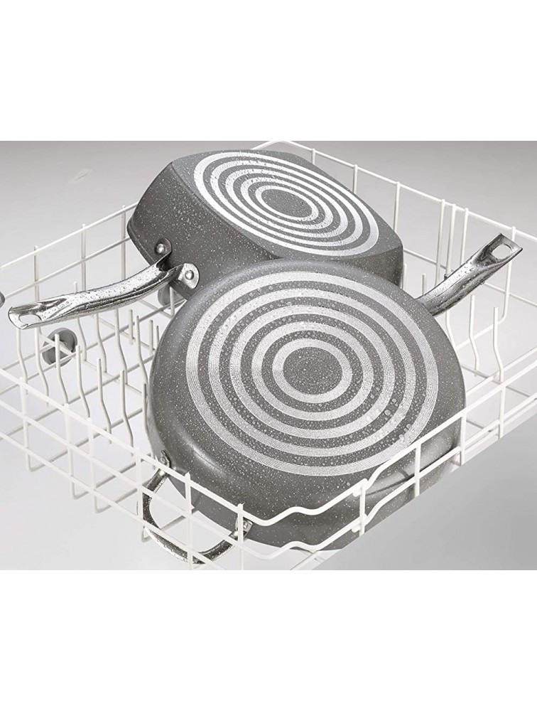 T-fal C41240 Endura Granite Ceramic Nonstick Thermo-Spot Heat Indicator Dishwasher Oven Safe PFOA Free Square Pan with Lid Cookware 10.5-Inch Gray - BU9GSXATW
