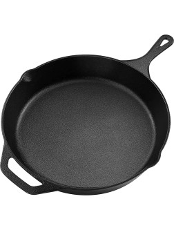 Utopia Kitchen 10.25 Inch Pre-Seasoned Cast Iron Skillet Frying Pan Safe Grill Cookware for Indoor & Outdoor Use 26 cm Cast Iron Pan Black - BTAV93FZS