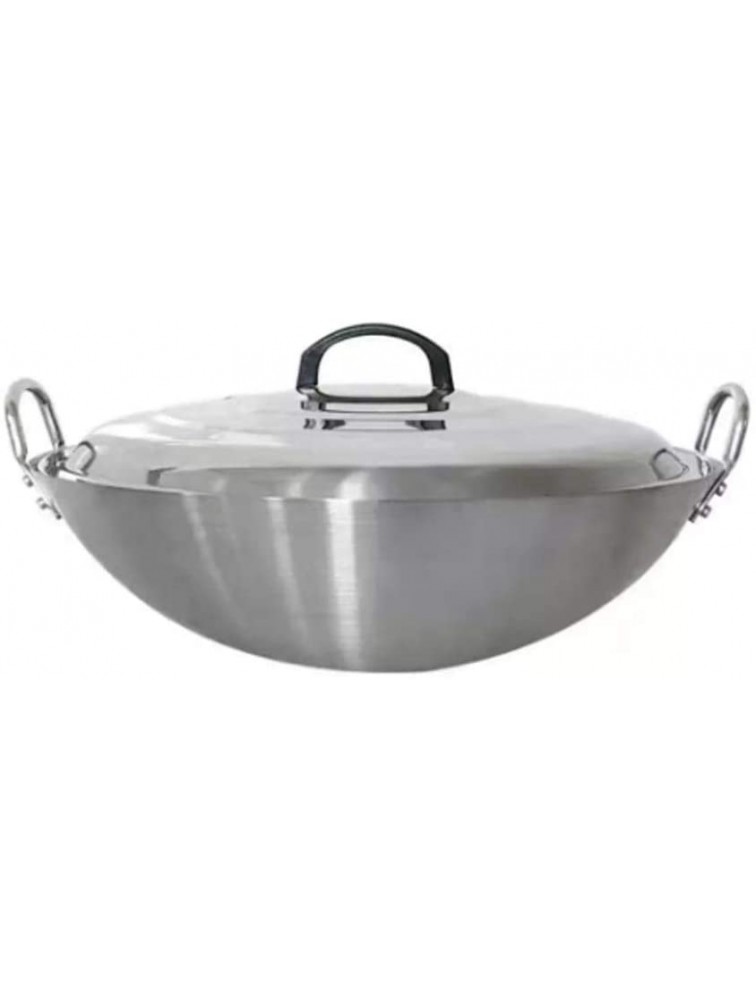 YCZDG Stainless Steel Non Coating Gas Induction Cooker Cooking Pot stew Pot Manual cookware Fry pan Handmade Restaurant Chef Hotel Size : 32CM - BRKHOD6SE