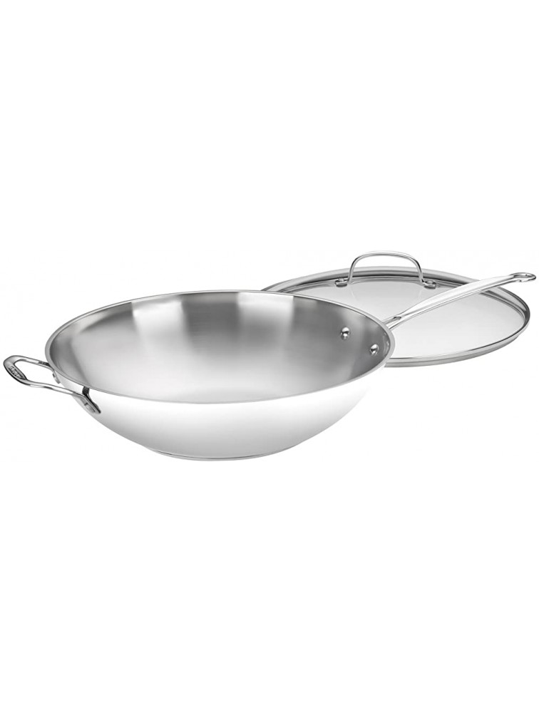 Cuisinart 726-38H Chef's Classic Stainless 14-Inch Stir-Fry Pan with Helper Handle and Glass Cover - B9J6BUPRO