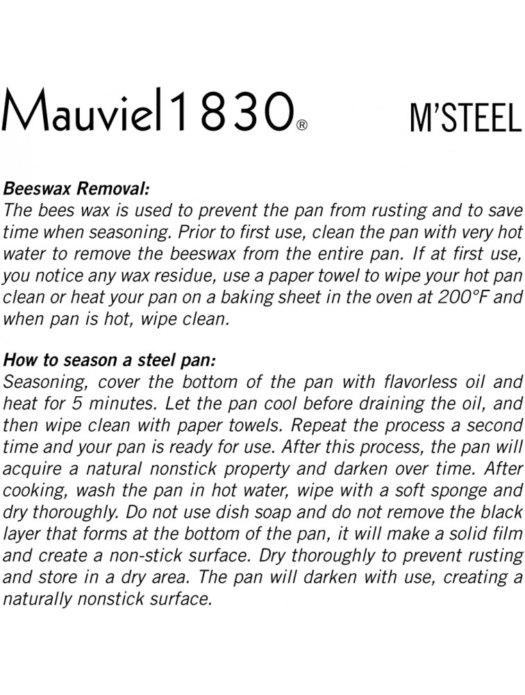Mauviel Made In France M'Steel Black Steel Wok 11.8 Steel - BWVZO9SME