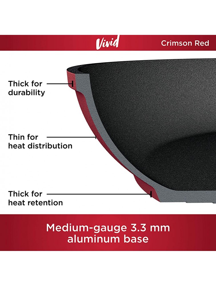 Ninja C20020 Foodi NeverStick Vivid 8-Inch Fry Pan Nonstick Durable & Oven Safe to 400°F Cool-Touch Handles Crimson Red - B406QH06G