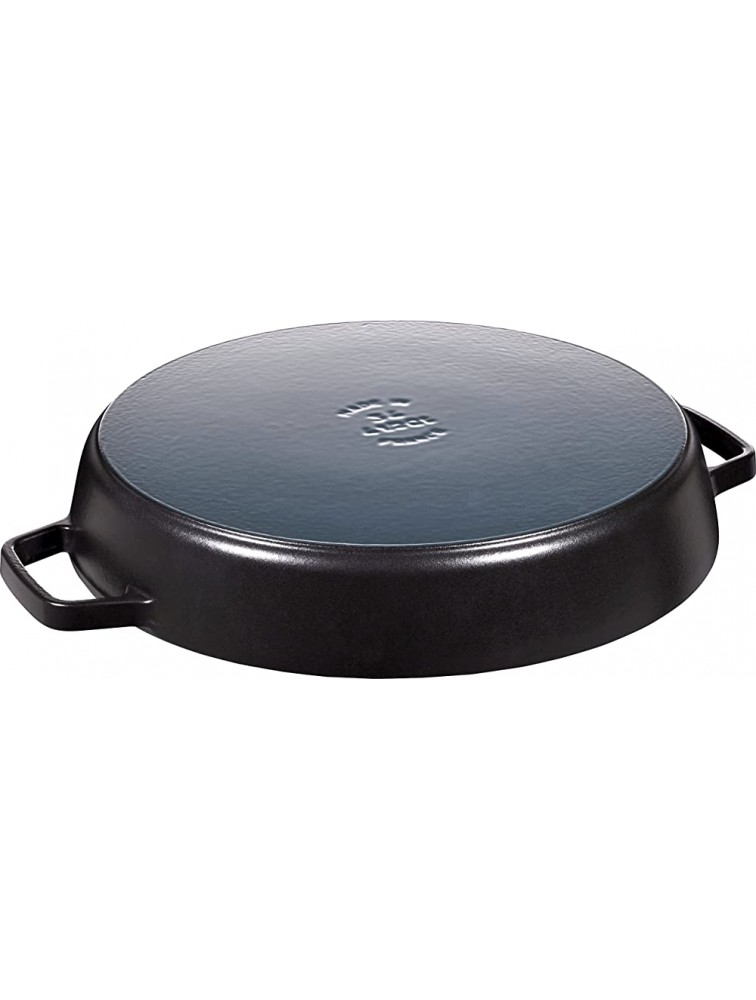 Staub Cast Iron 13-inch Double Handle Fry Pan Matte Black Made in France - BFR1BKY6Q