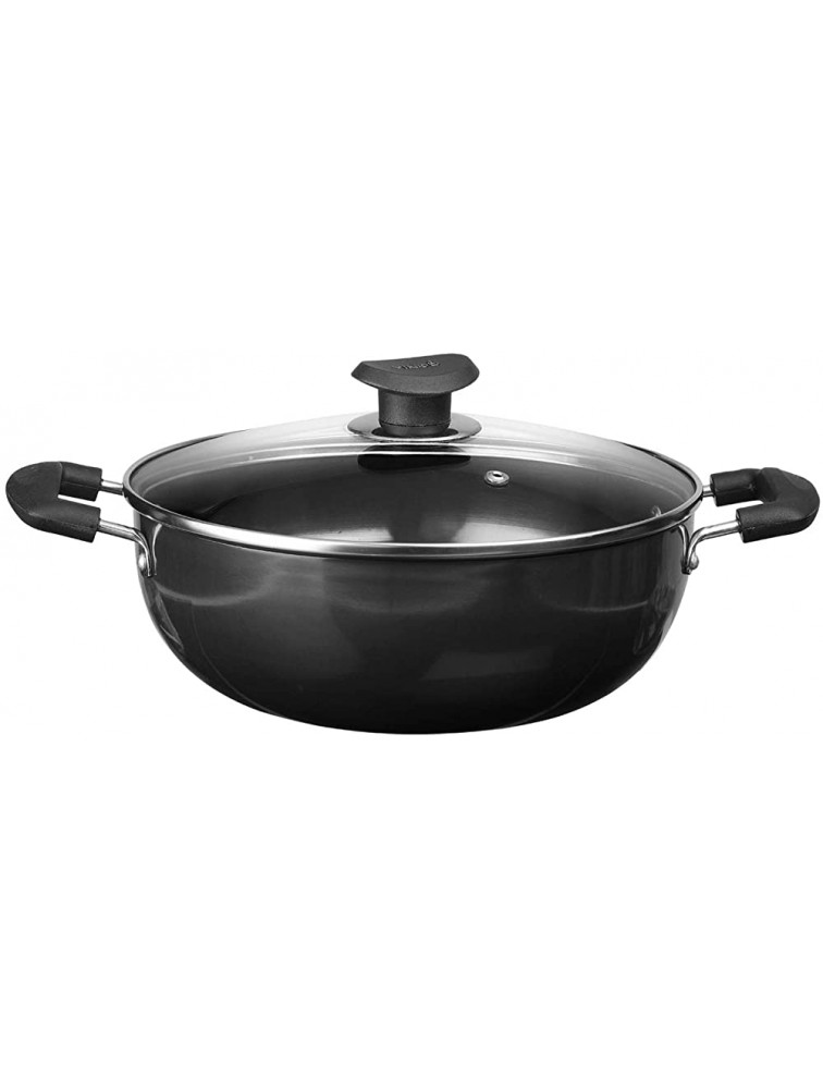 Vinod Cookware Professional Deep Kadhai – 2.1 Liters2.2 Quarts – 20cm–Glass Lid Included – Multi-Use Hard Anodized Wok Pot –Suitable For Indian Cooking Sauces Pasta Stews Soups – Riveted Handles - BURLYRLEO