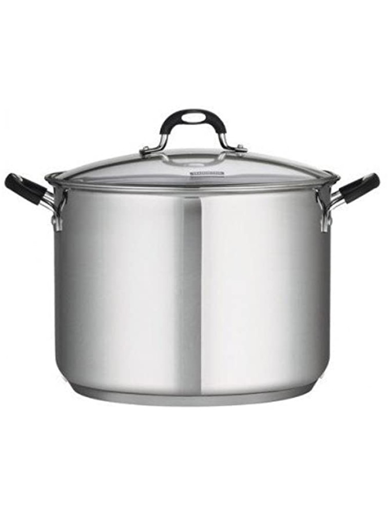 16 Qt Tramontina Stainless Steel Covered Stockpot Induction Ready 3ply Base Clear Lid - BPYZAZKBK