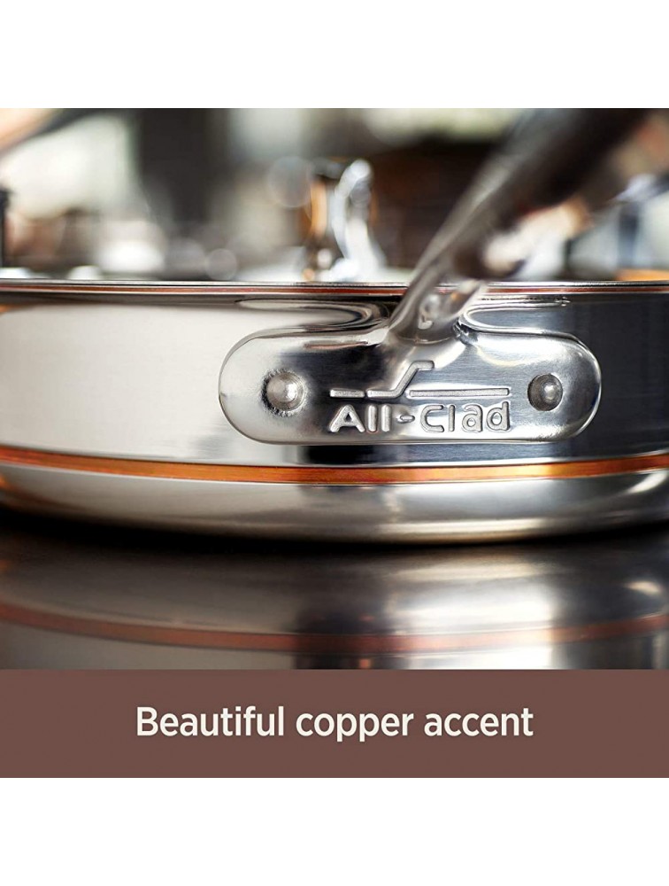 All-Clad 6508 SS Copper Core 5-Ply Bonded Dishwasher Safe Stockpot Cookware 8-Quart Silver - B5PZBDC40