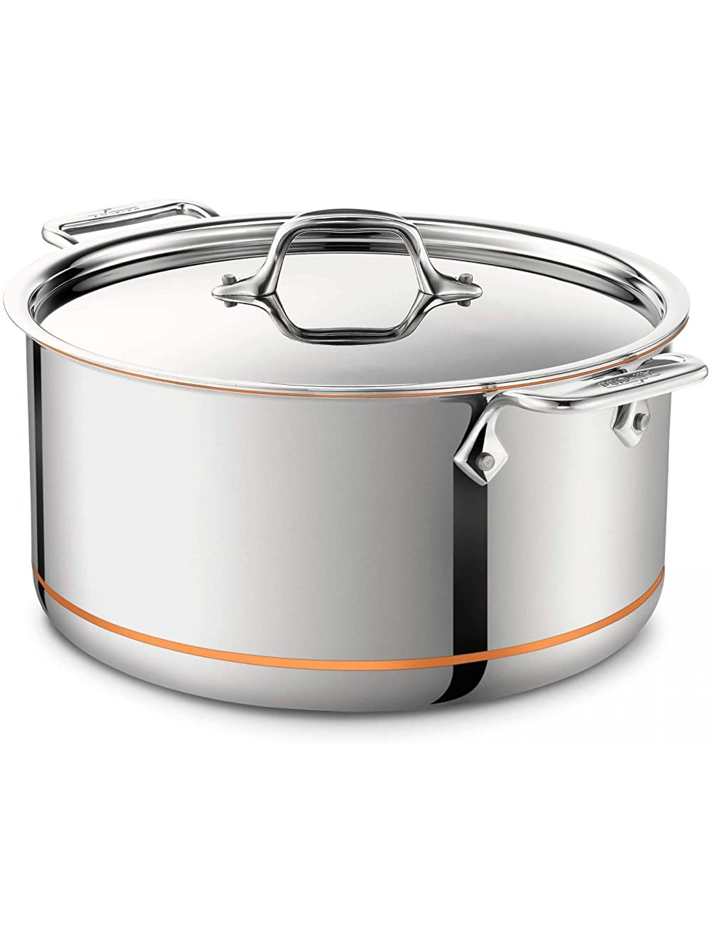 All-Clad 6508 SS Copper Core 5-Ply Bonded Dishwasher Safe Stockpot Cookware 8-Quart Silver - B5PZBDC40