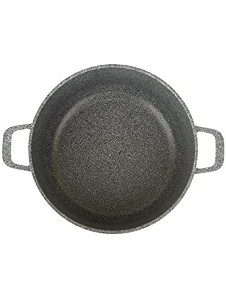Aluminum Stock Pot Cooking Pot Granite Gray Nonstick Pot with Lid 4.2-qt 4 cm - BGSS0P2JV