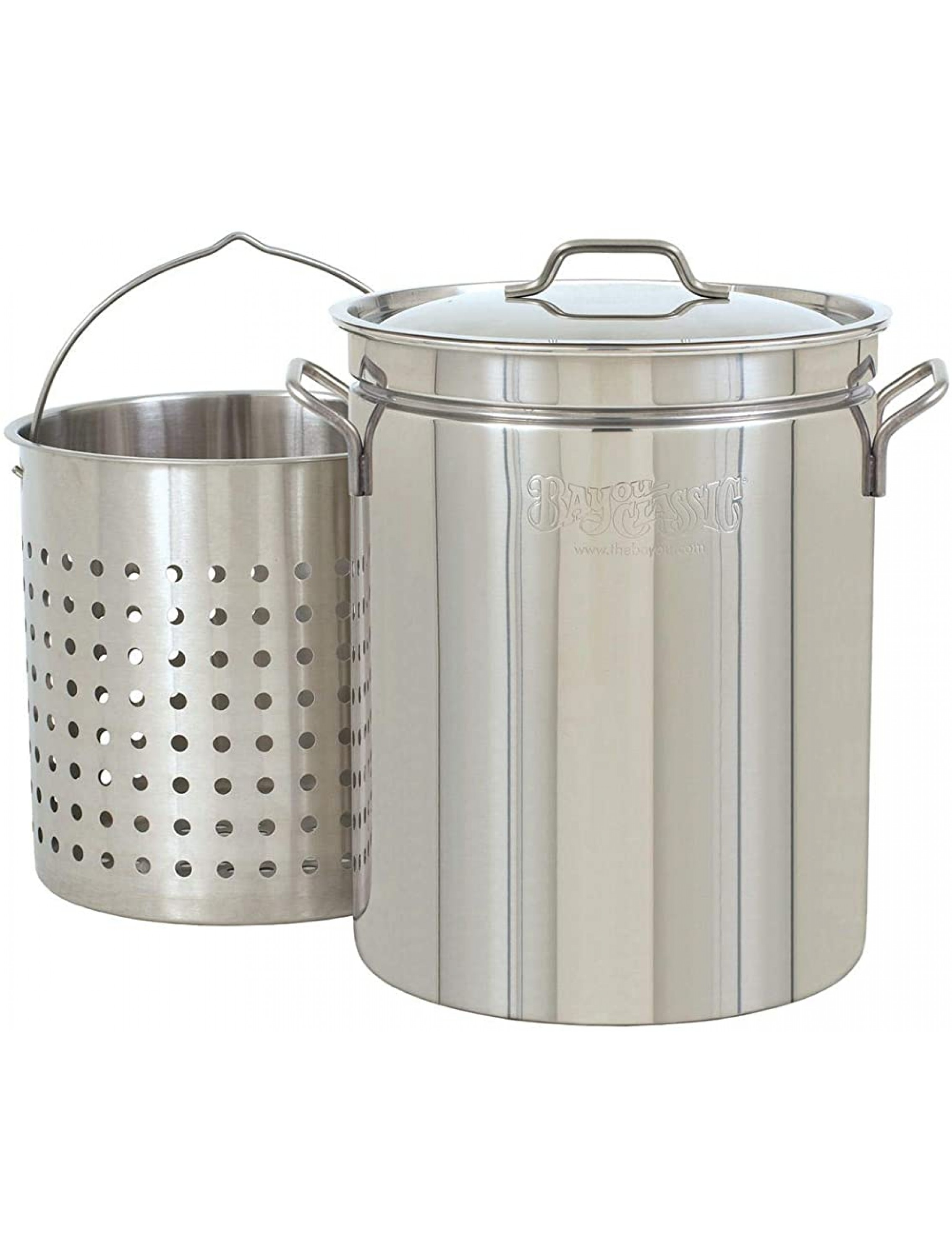 Bayou Classic 1144 1144-44-qt Stainless Stockpot with Basket 44 quarts Silver - B4G9ENWZ8