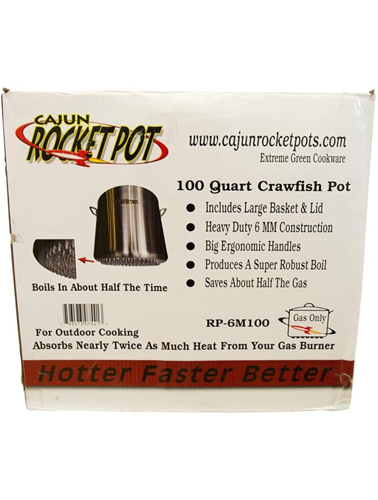 Cajun Rocket Pot Crawfish Pot 100 quart Metallic - B93TL5ECP