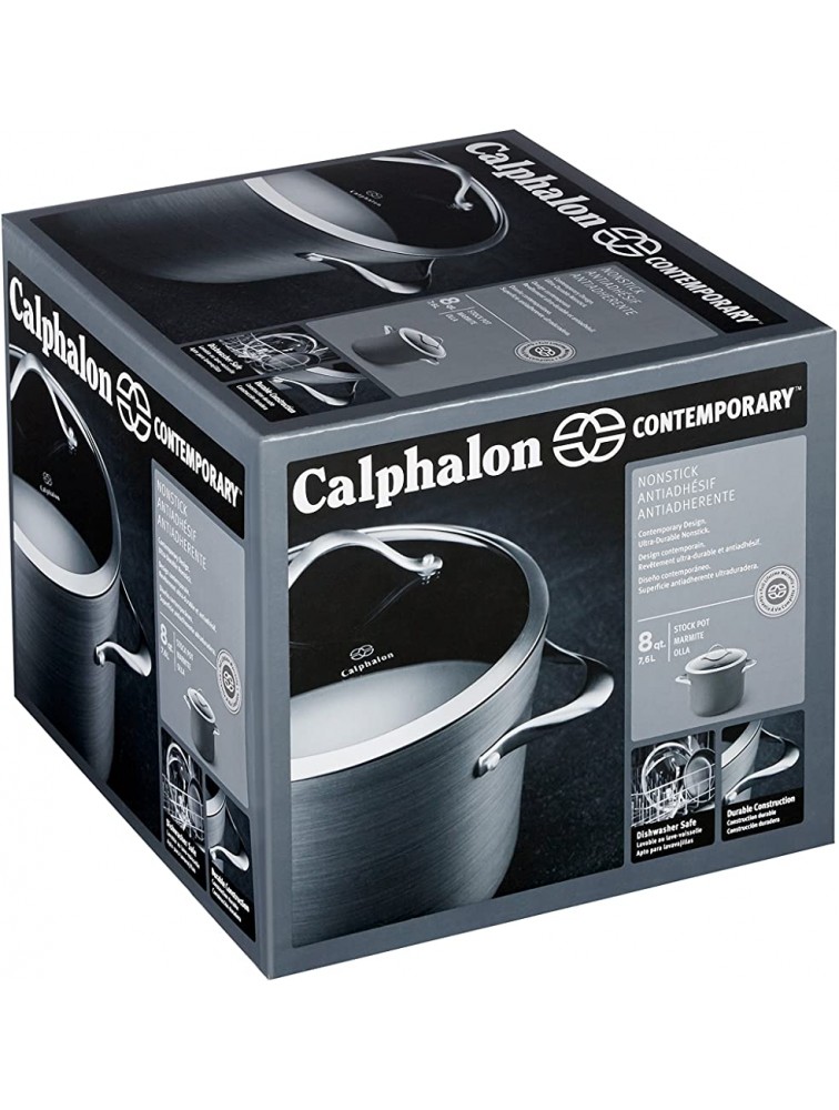 Calphalon Contemporary Hard-Anodized Aluminum Nonstick Cookware Stock Pot 8-quart Black - B43G8S8YQ