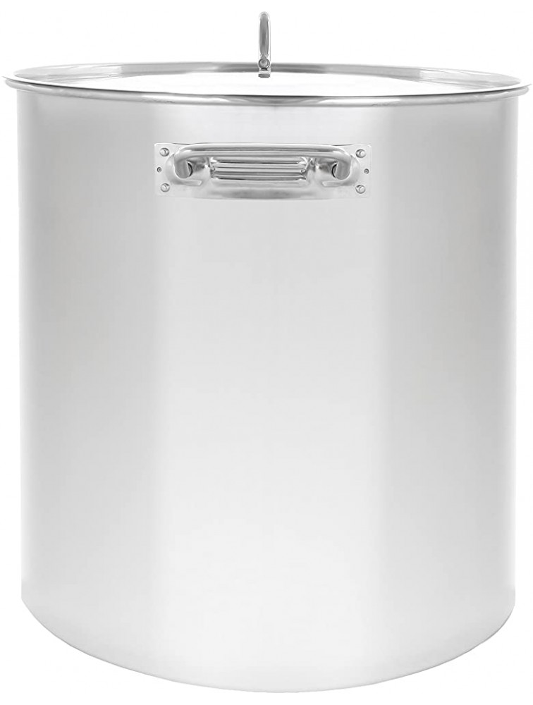 CONCORD Polished Stainless Steel Stock Pot Brewing Beer Kettle Mash Tun w Flat Lid 50 QT - BTY9IHXLS