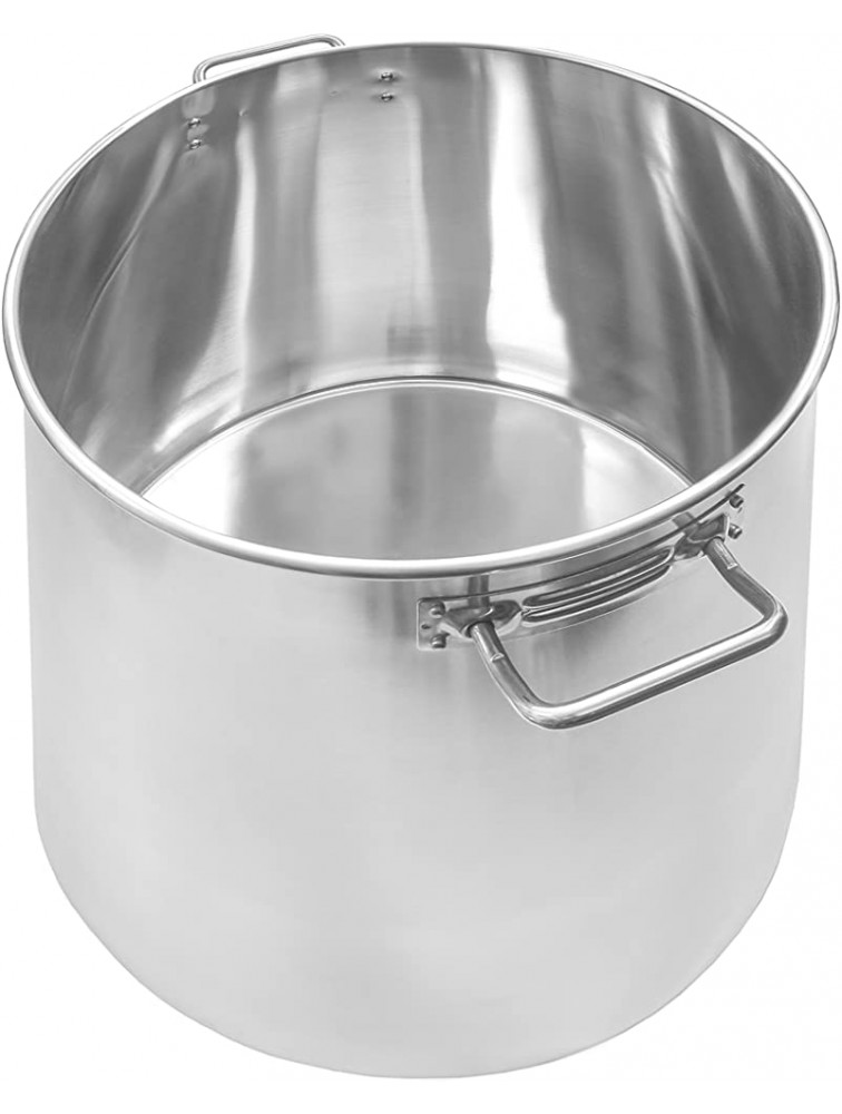 CONCORD Polished Stainless Steel Stock Pot Brewing Beer Kettle Mash Tun w Flat Lid 50 QT - BTY9IHXLS