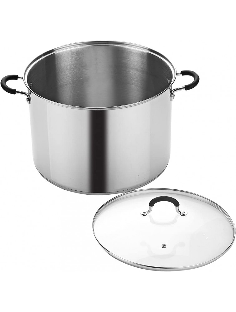 Cook N Home 00335 Stainless Steel Saucepot with Lid 20-Quart Stockpot Qt Silver - BH4MFB7KE
