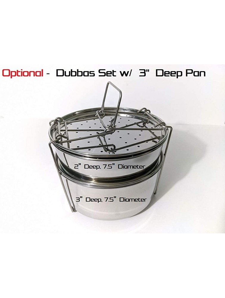 Dubbas Multipurpose 3 Deep Inner Pan to Steam Cook Bake Store or PIP in Instant Pot 6qt & 8qt - BE1SONJG3