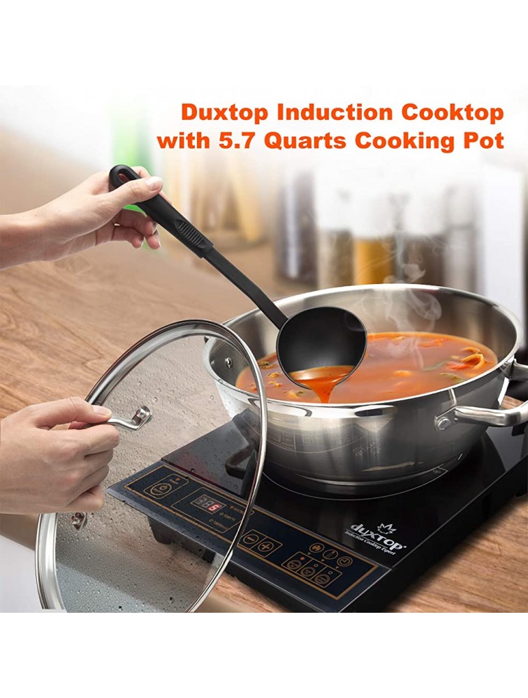 Duxtop Professional Stainless Steel Cooking Pot 5.7-Quart Stock Pot with Glass Lid Impact-bonded Technology - BZEV7BXWA