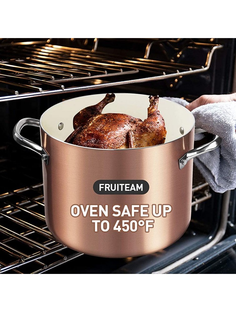 FRUITEAM Nonstick Stock Pot 7 Qt Soup Pasta Pot with Lid 7-Quart Multi Stockpot Oven Safe Cooking Pot for Stew Sauce & Reheat Food Induction Oven Gas Stovetops Compatible for Family Meals Blue - BLP68PPZH