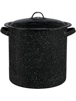 Granite Ware Enamel on Steel 15.5-Quart Stock Pot with lid Speckled Black - BOB6WGZ4O
