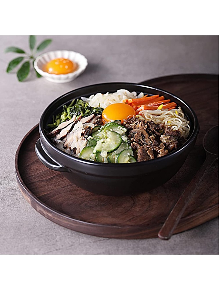 GREATUS Korean Dojagi R Pot Premium Korean stone pot bowl with lid Clay pot for cooking Ceramic Dolsot large - BGM4G8QML