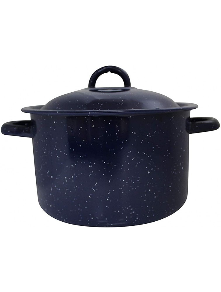 IMUSA USA 4-Quart Blue Speckled Enamel Stock Pot with Lid - BRP4ZA6WW