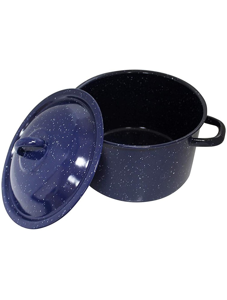IMUSA USA 4-Quart Blue Speckled Enamel Stock Pot with Lid - BRP4ZA6WW