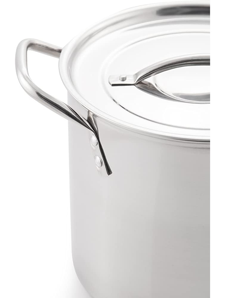 McSunley Medium N Cook Stockpot 8 Quart Silver Stainless Steel All Purpose Prep and Canning Bowl - BBQUTE1W8