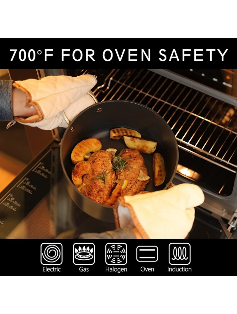 MSMK 6-Quart Stock Pot Stockpot Pasta Pot Soup Pot with Glass Lid Burnt also Nonstick Lasting Non stick Oven safe to 700°F Induction Scratch-resistant Durable PFOA Free Non-Toxic Cookware - B58X18ENZ