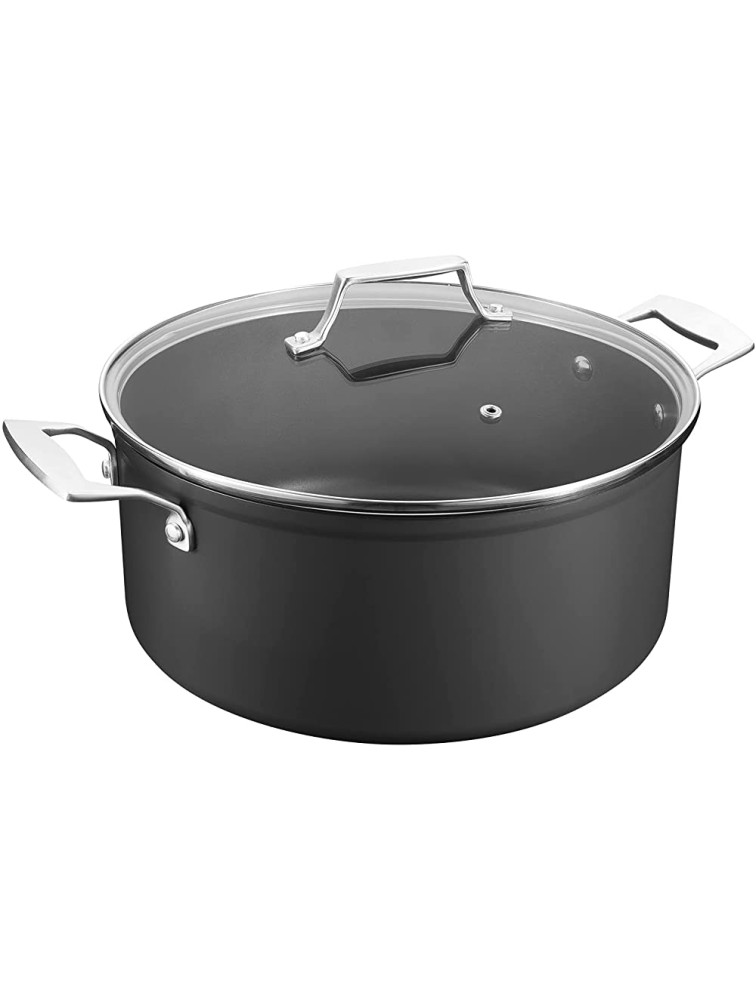 MSMK 6-Quart Stock Pot Stockpot Pasta Pot Soup Pot with Glass Lid Burnt also Nonstick Lasting Non stick Oven safe to 700°F Induction Scratch-resistant Durable PFOA Free Non-Toxic Cookware - B58X18ENZ