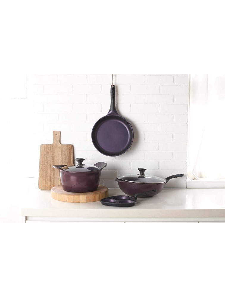 PurpleChef Jumbo Pot 7 Quart Nonstick Stock Pot Cookware w Lid. INDUCTION COMPATIBLE - BO617TNUO