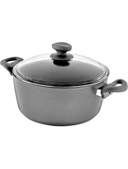 Saflon Titanium Nonstick 8-Quart Stock Pot with Tempered Glass Lid 4mm Forged Aluminum with PFOA Free Coating from England - BXZ939NFD