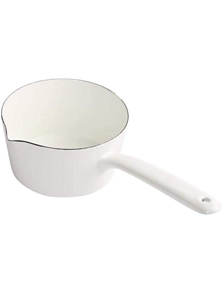 Scizorito 1.2L Enamel Milk Pan Nonstick Milk Pot with Pour Spouts Even Heat Conduction Easy to Cook and Clean Enamel Pot for Home Kitchen or Restaurant - BTR9DKY78